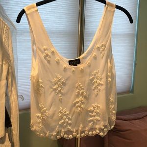 Topshop White embellished crop